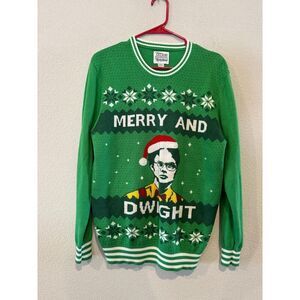 Tipsy Elves Size Large The Office Ugly Christmas Holiday Sweatshirt Green